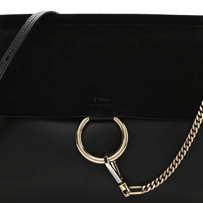 Chloe Suede Calfskin Medium Faye Shoulder Bag Black 9 of 16
