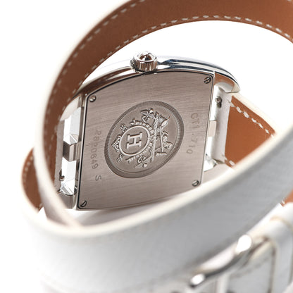 Hermes Stainless Steel Epsom 33mm Cape Cod Tonneau Double Tour Quartz Watch Blanc 4 of 5