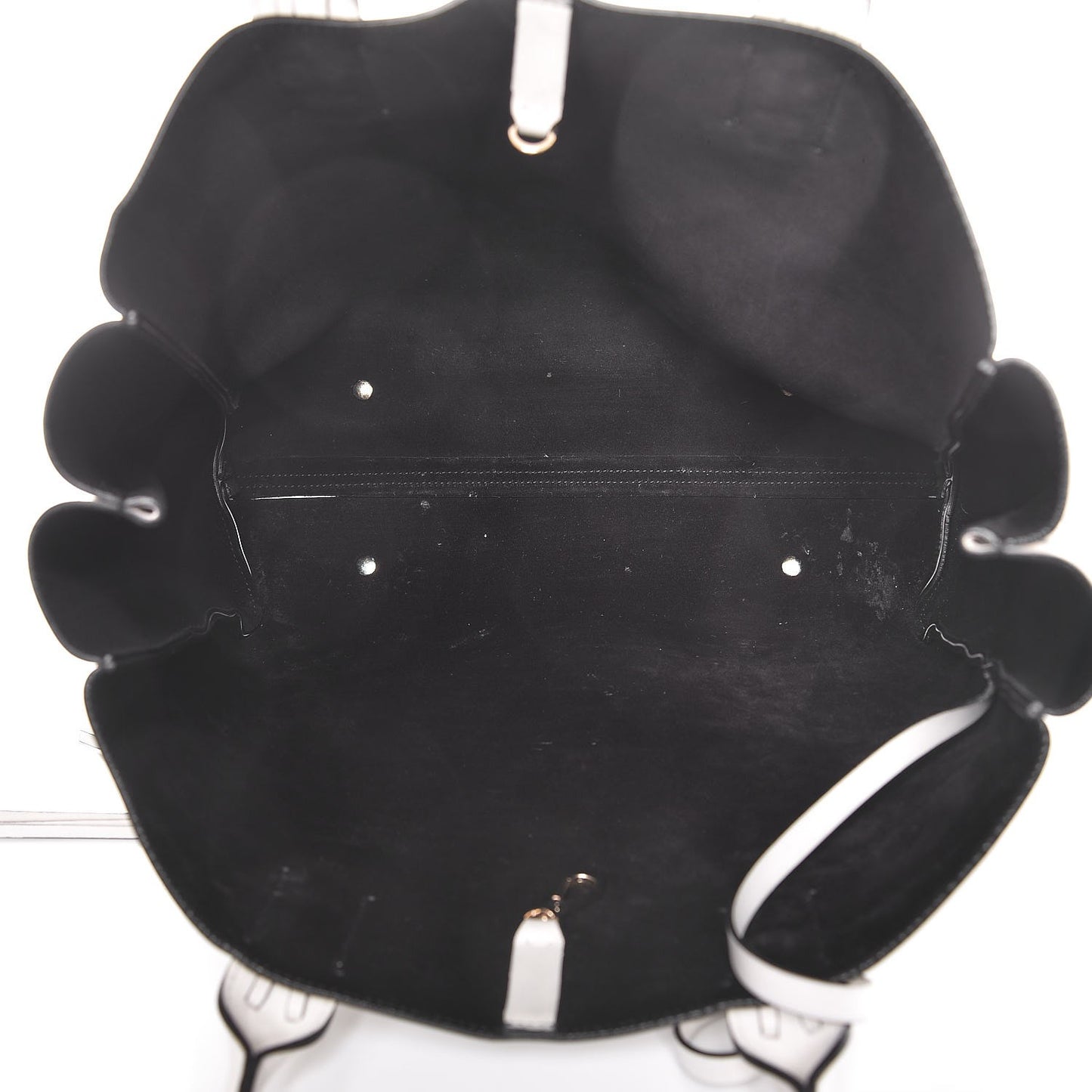 Smooth Calfskin Printed Small Fringe Shopper Tote Black White