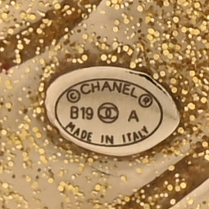 Chanel Textured Metal Crystal CC Brooch Light Gold 4 of 8