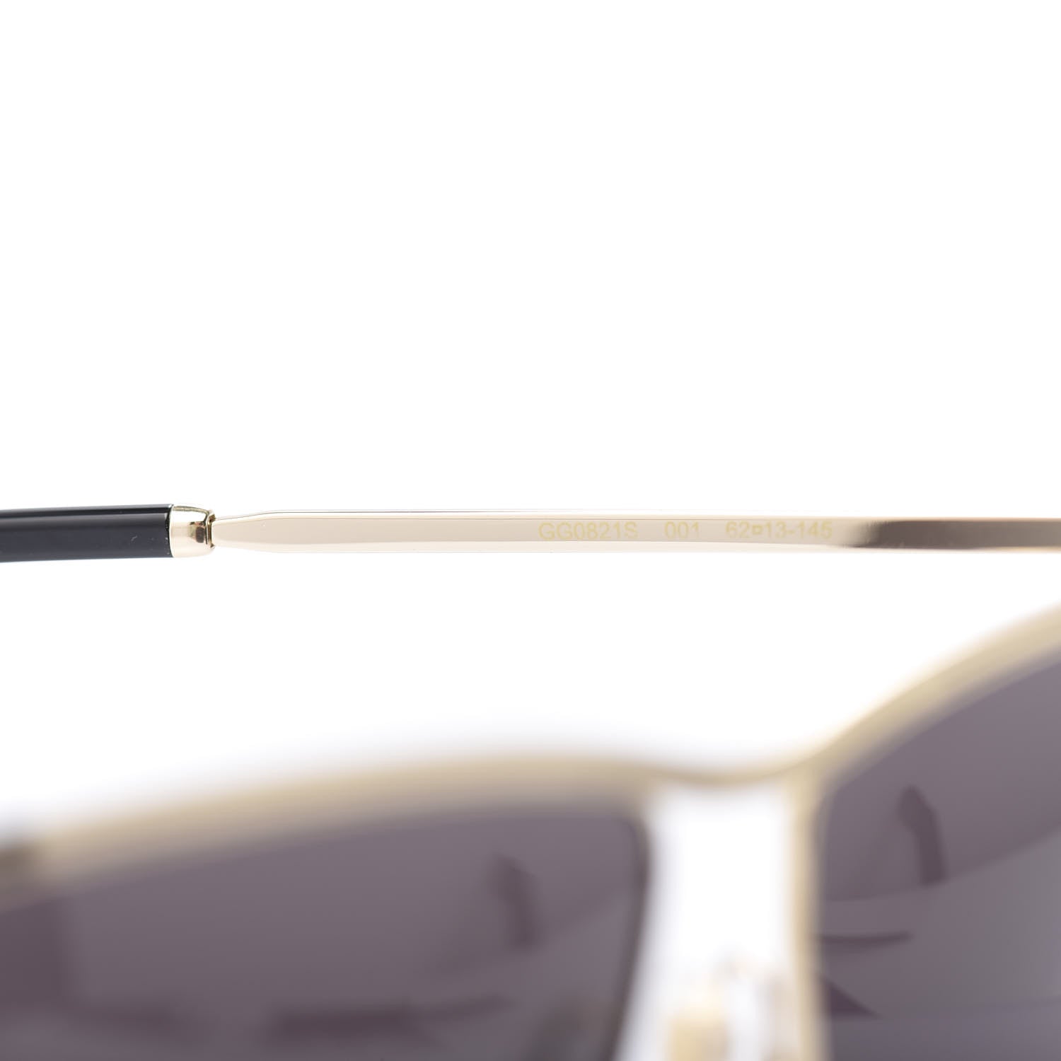 Gucci Metal Square Frame Sunglasses GG0817S Gold Grey 5 of 8