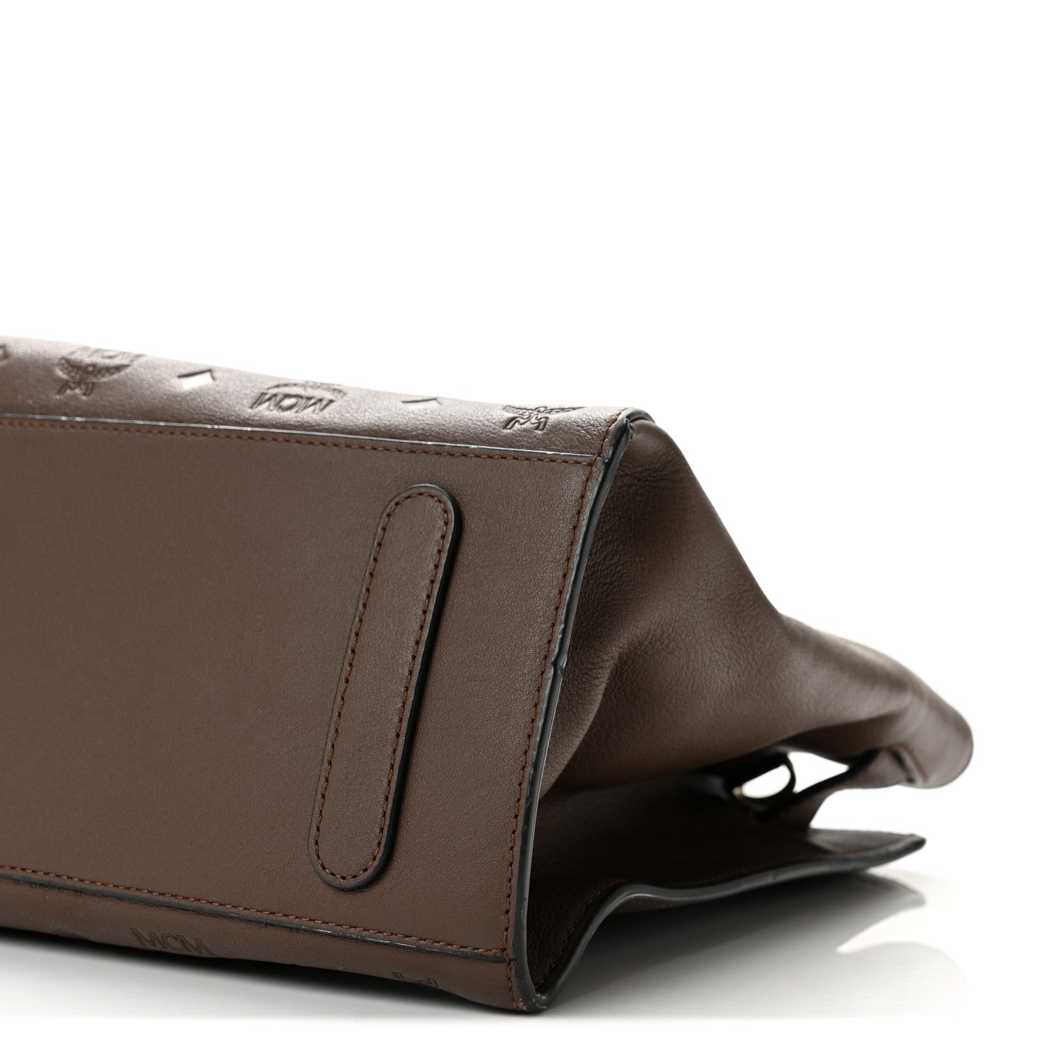 MCM Calfskin Ottomar Monogram Medium Essential Tote Chestnut 10 of 14