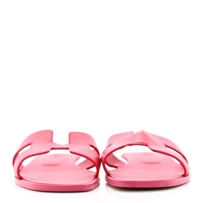 Hermes Box Calfskin Oran Sandals 39 Rose Boise 2 of 17