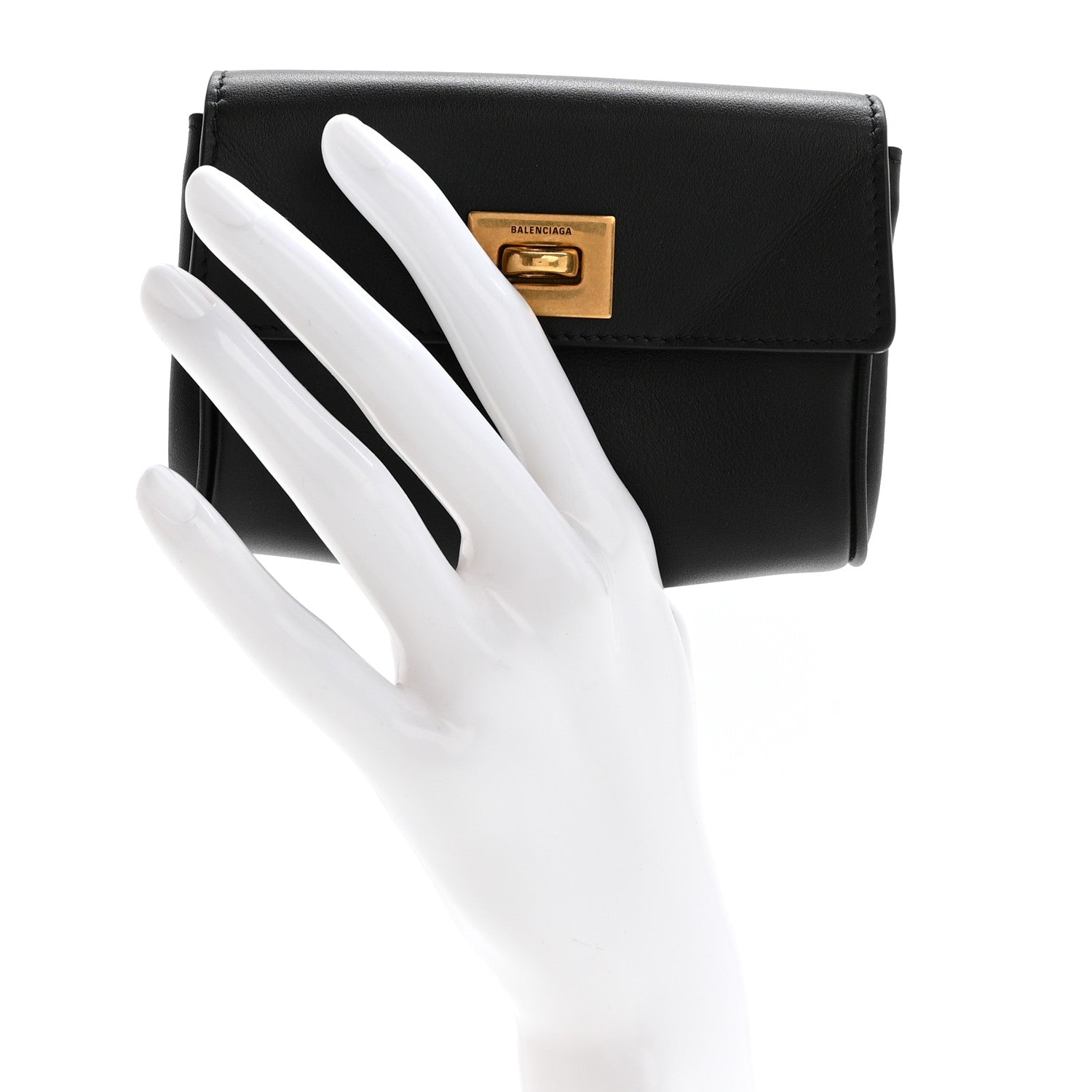 Balenciaga Natural Smooth Calfskin Rodeo Flap Wallet Black 2 of 8