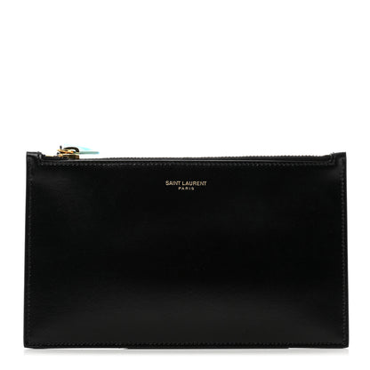 Saint Laurent Smooth Calfskin Zip Pouch Black 1 of 8