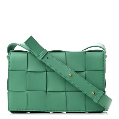 Bottega Veneta Lambskin Maxi Intrecciato Cassette Crossbody Bag Mermaid 1 of 8