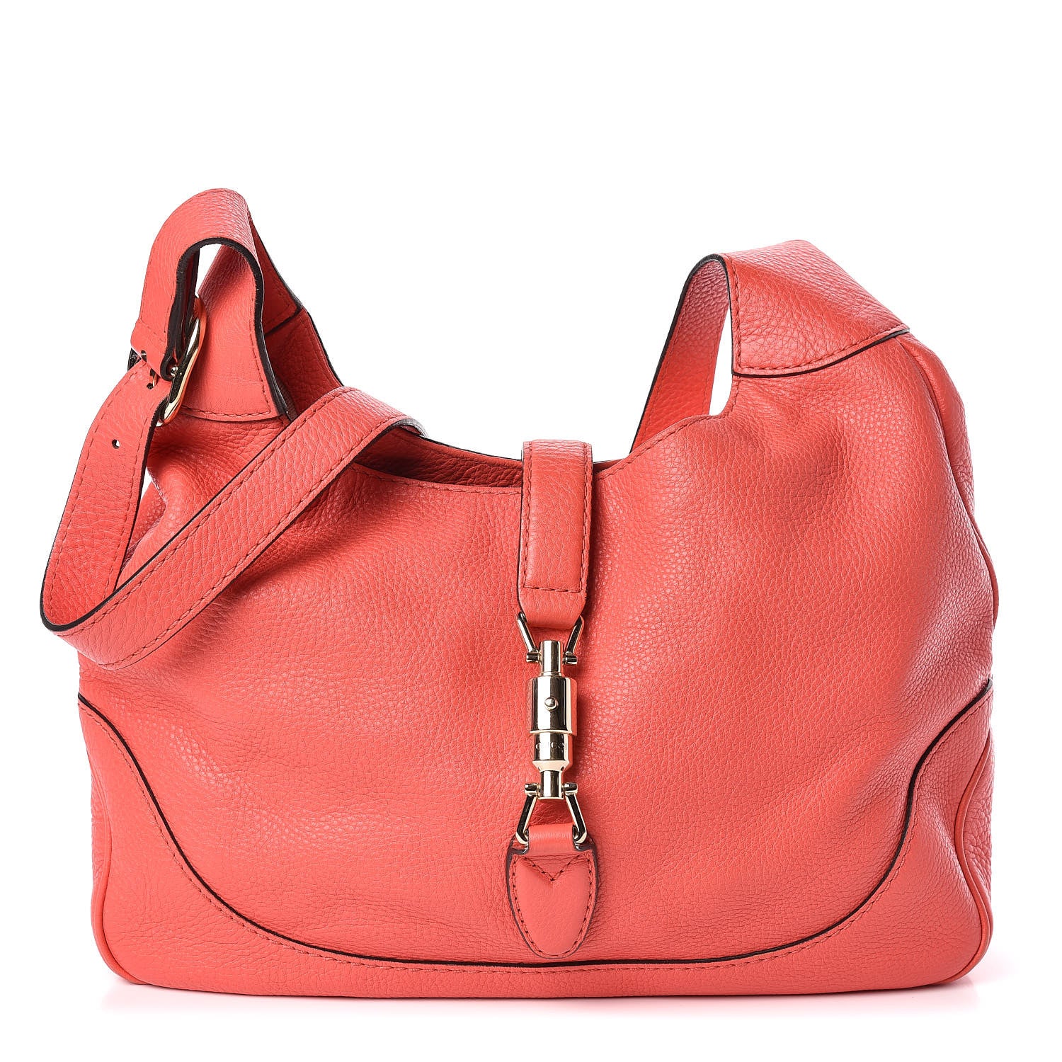 Gucci Calfskin Medium New Jackie Shoulder Bag Coral 1 of 9