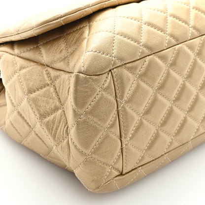 Chanel Metallic Calfskin Quilted Small XXL Travel Flap Bag Gold 8 of 9