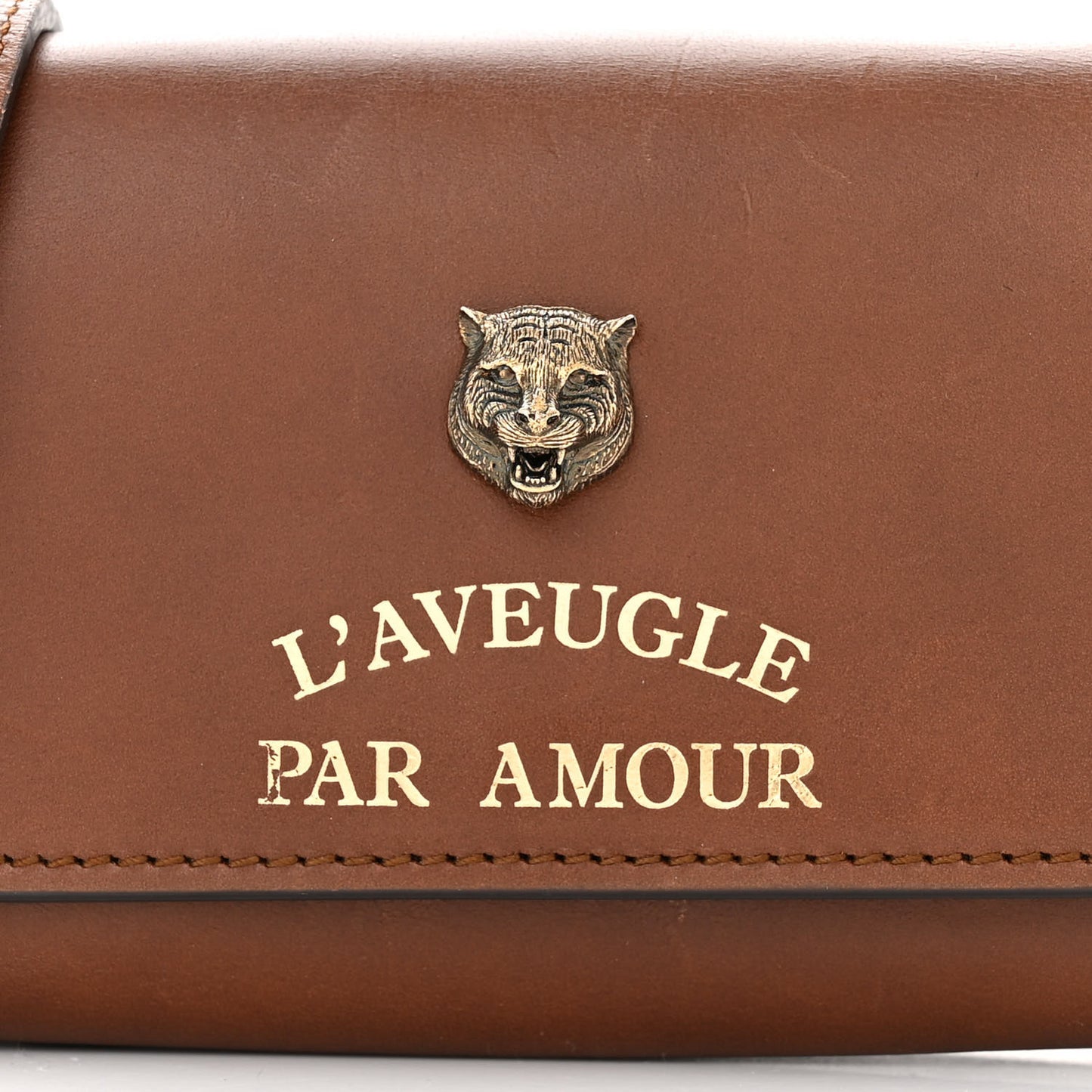 Calfskin Animalier L'Aveugle Par Amour Mini Shoulder Bag Brown
