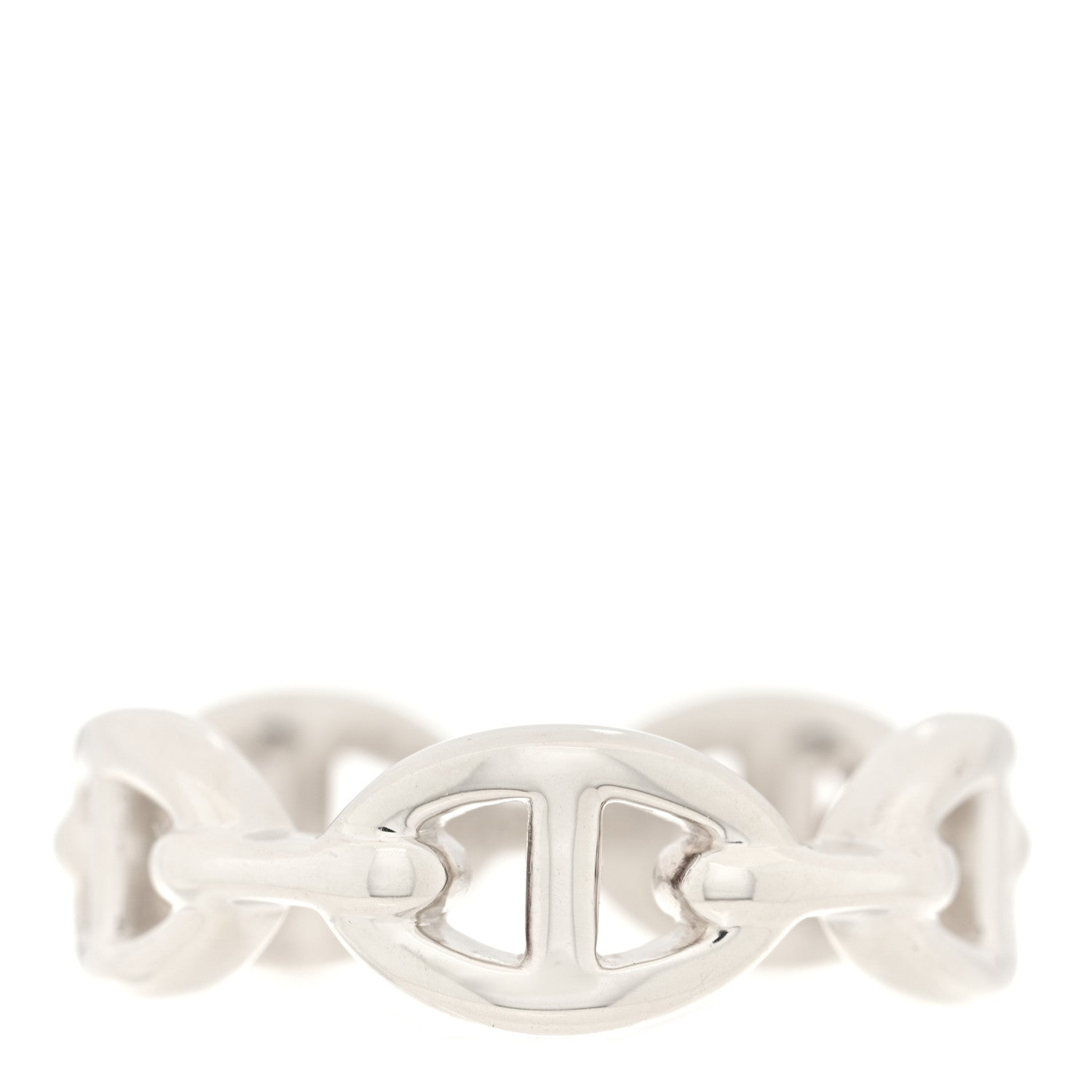 Hermes Sterling Silver PM Chaine d'Ancre Enchainee Band Ring 55 7.25 1 of 6
