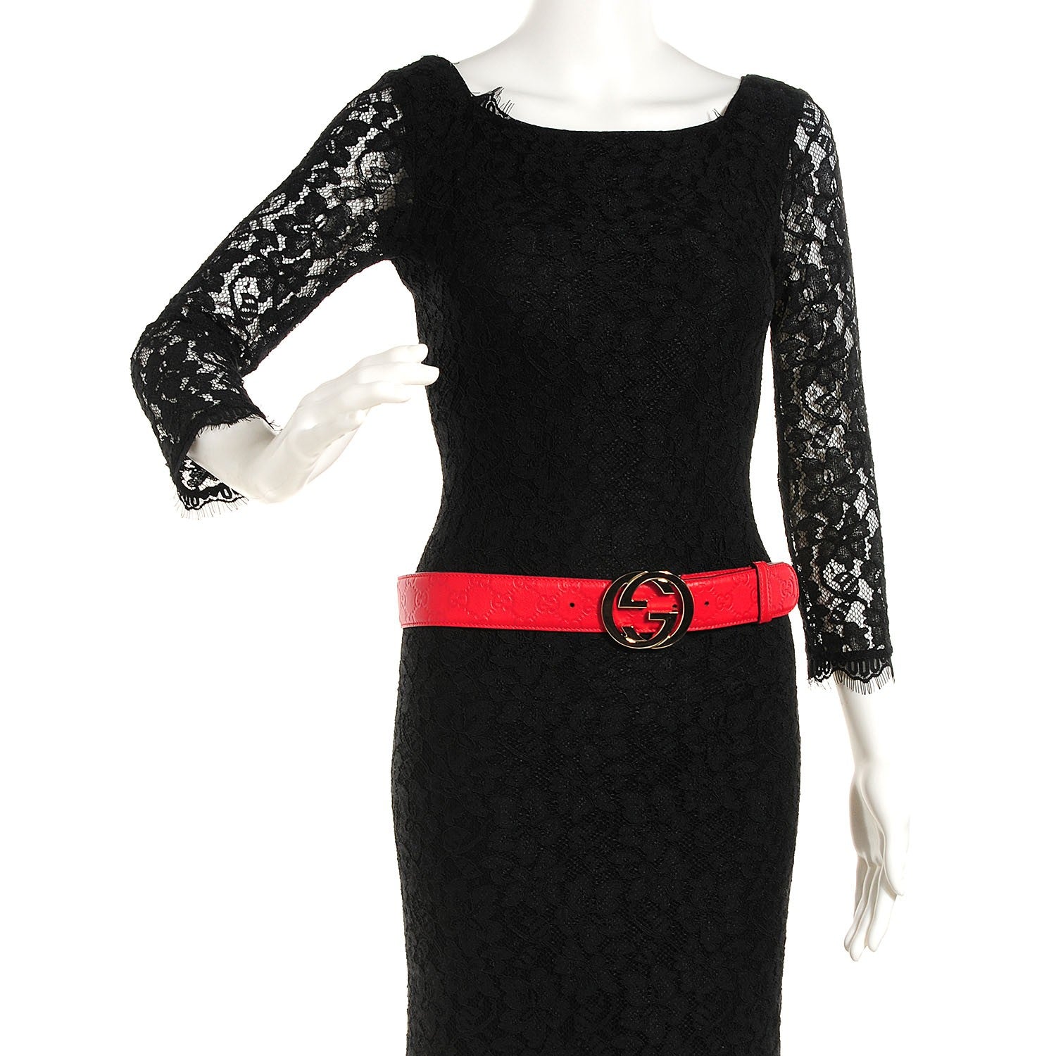 Gucci Guccissima Interlocking G Belt 85 34 Red 2 of 6