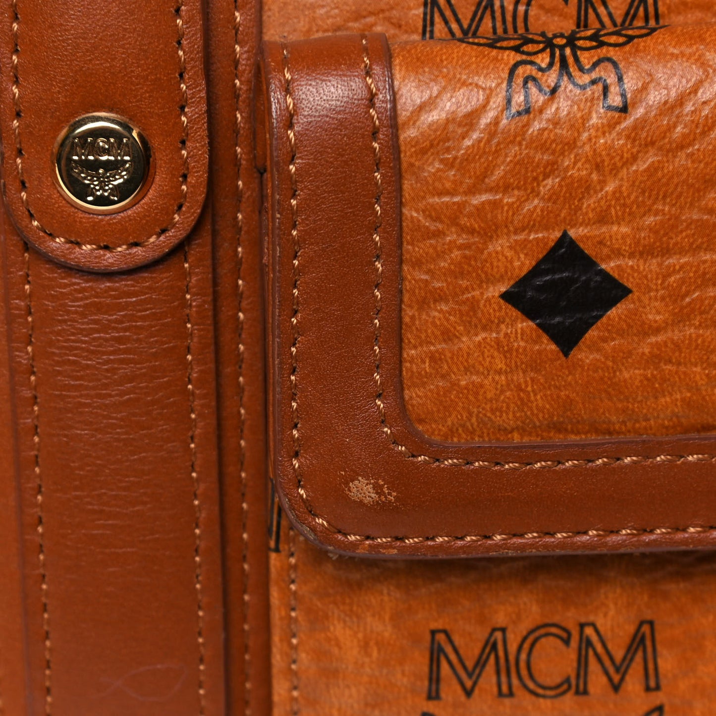 Visetos Mini Boston Bag Cognac