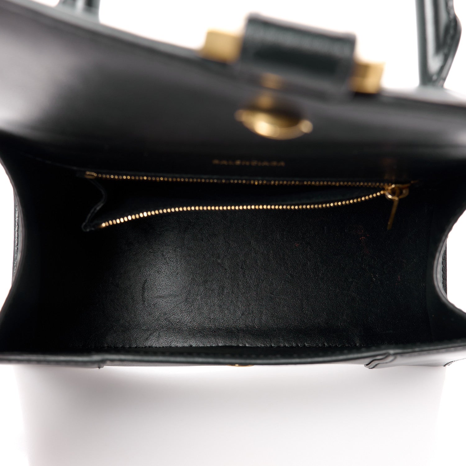 Balenciaga Shiny Box Calfskin Small Hourglass Top Handle Bag Black 5 of 14