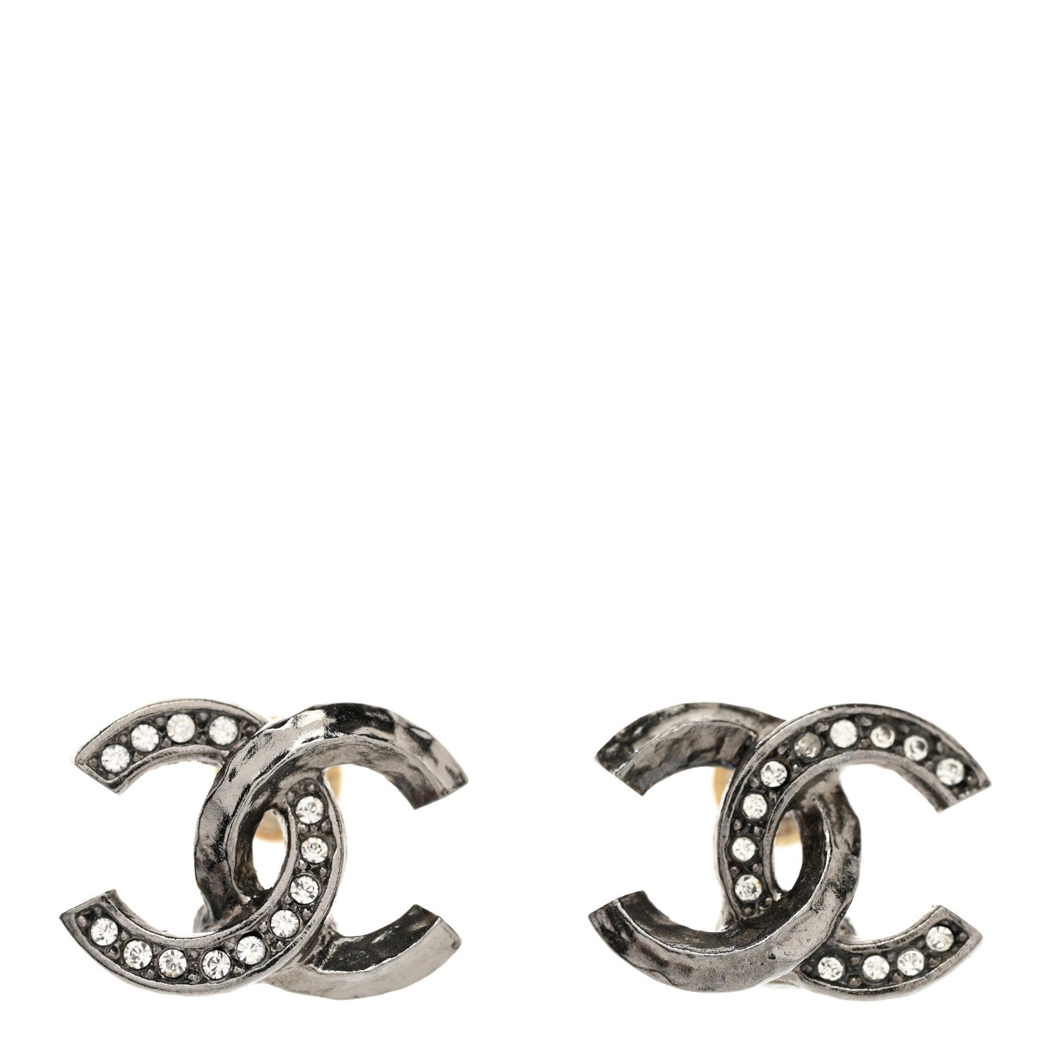 Chanel Ruthenium Crystal CC Earrings 1 of 5