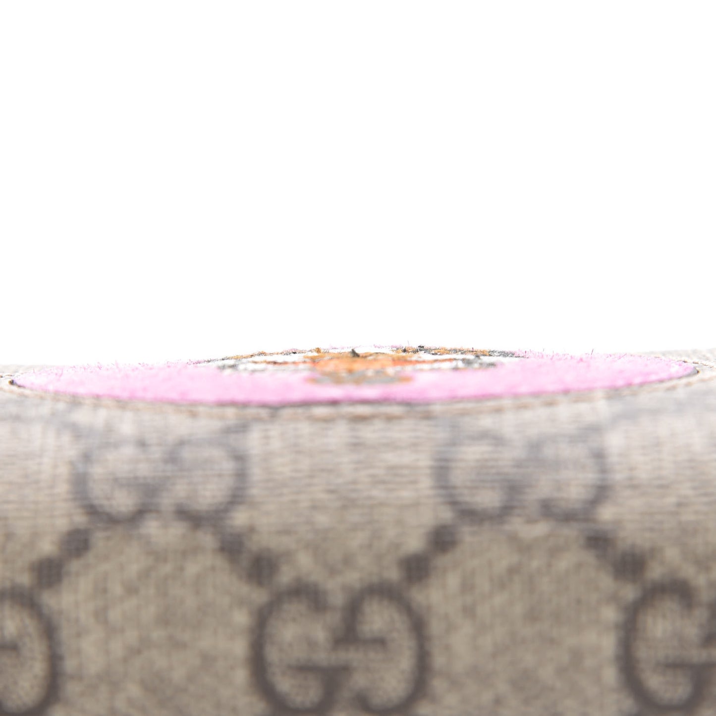 GG Supreme Monogram Bosco Patch Zip Around Wallet Beige Malva Hibiscus Red