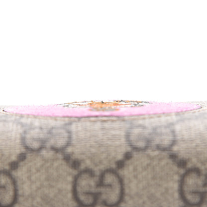 Gucci GG Supreme Monogram Bosco Patch Zip Around Wallet Beige Malva Hibiscus Red 8 of 13