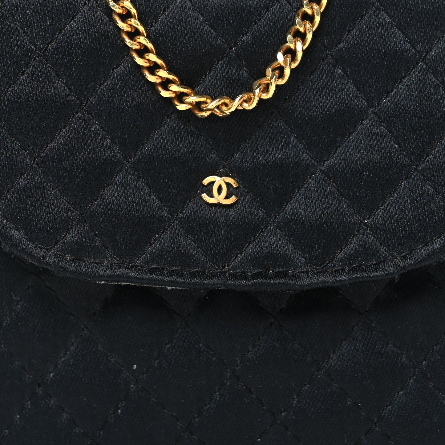 Jersey Quilted Micro Flap Bag Black