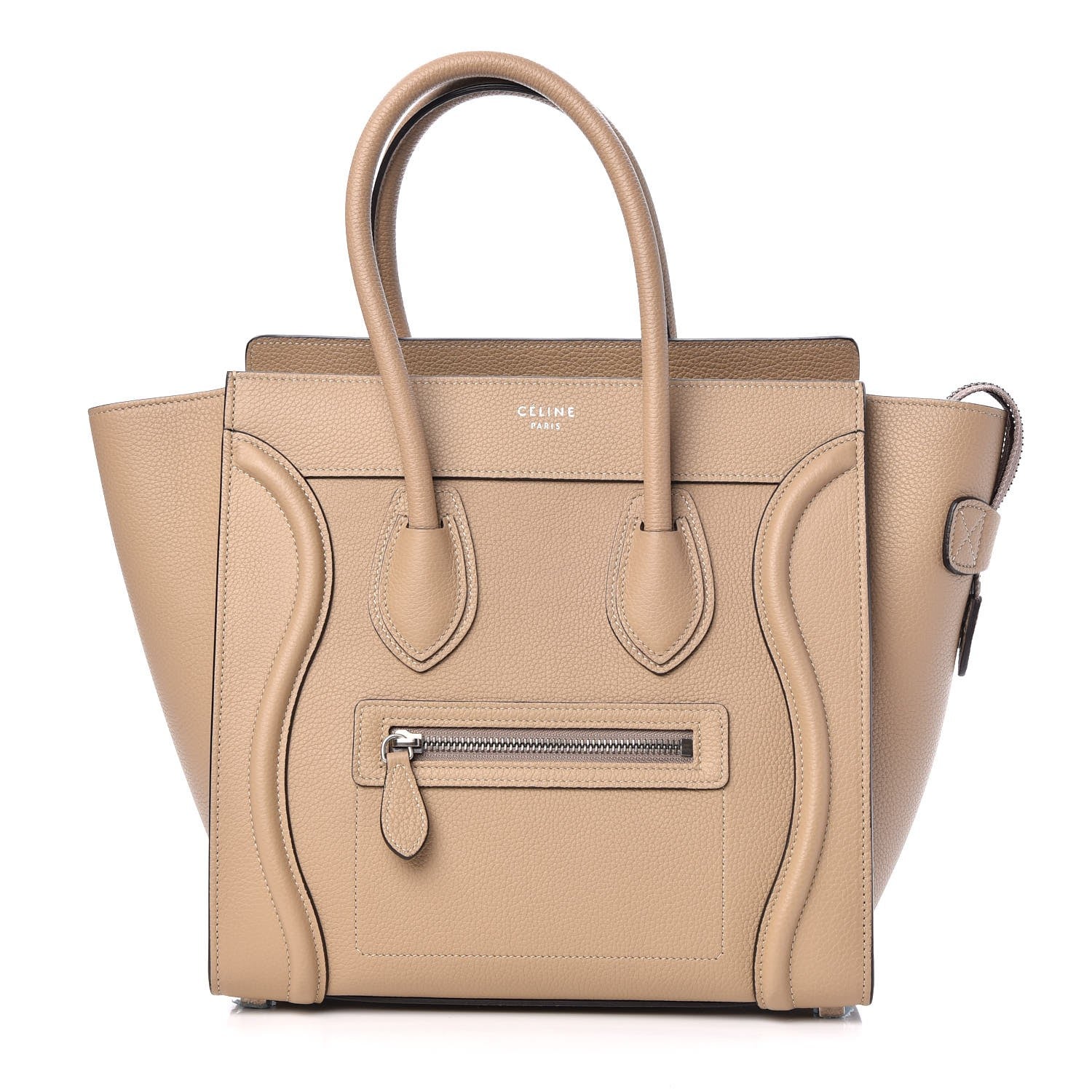 Celine Drummed Calfskin Micro Luggage Dune 1 of 8