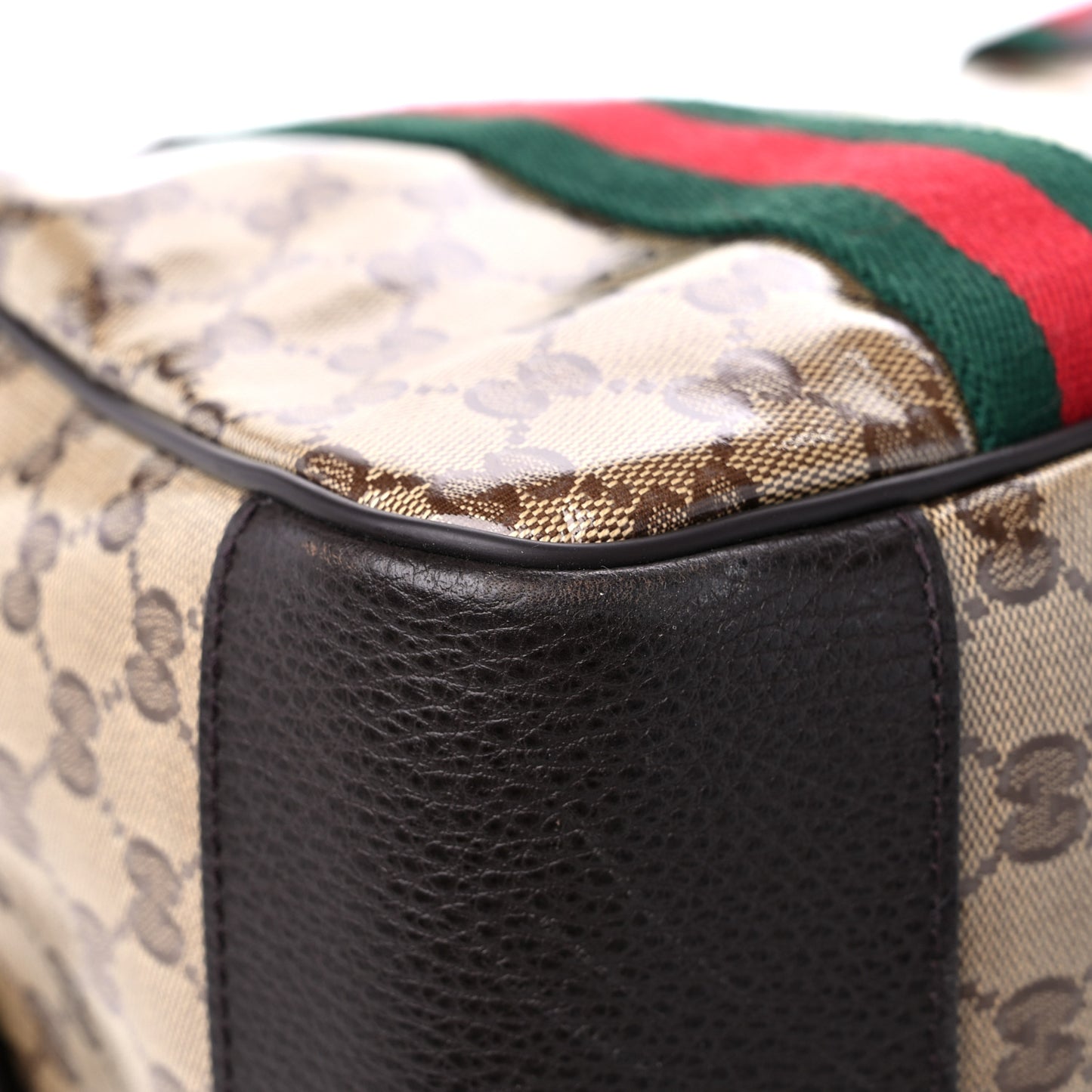 Crystal Monogram Web Large Carry On Duffle Bag Brown