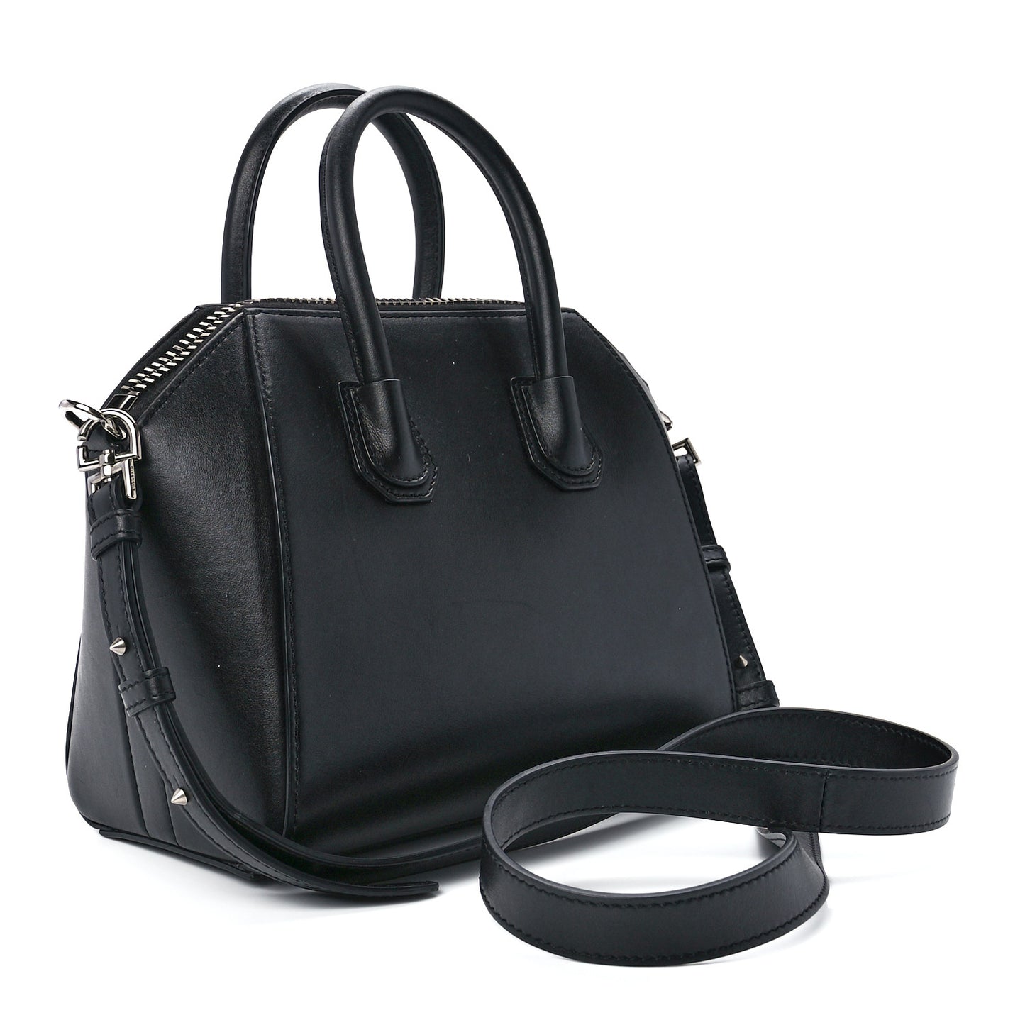 Smooth Calfskin Mini Chain Weave Antigona Black