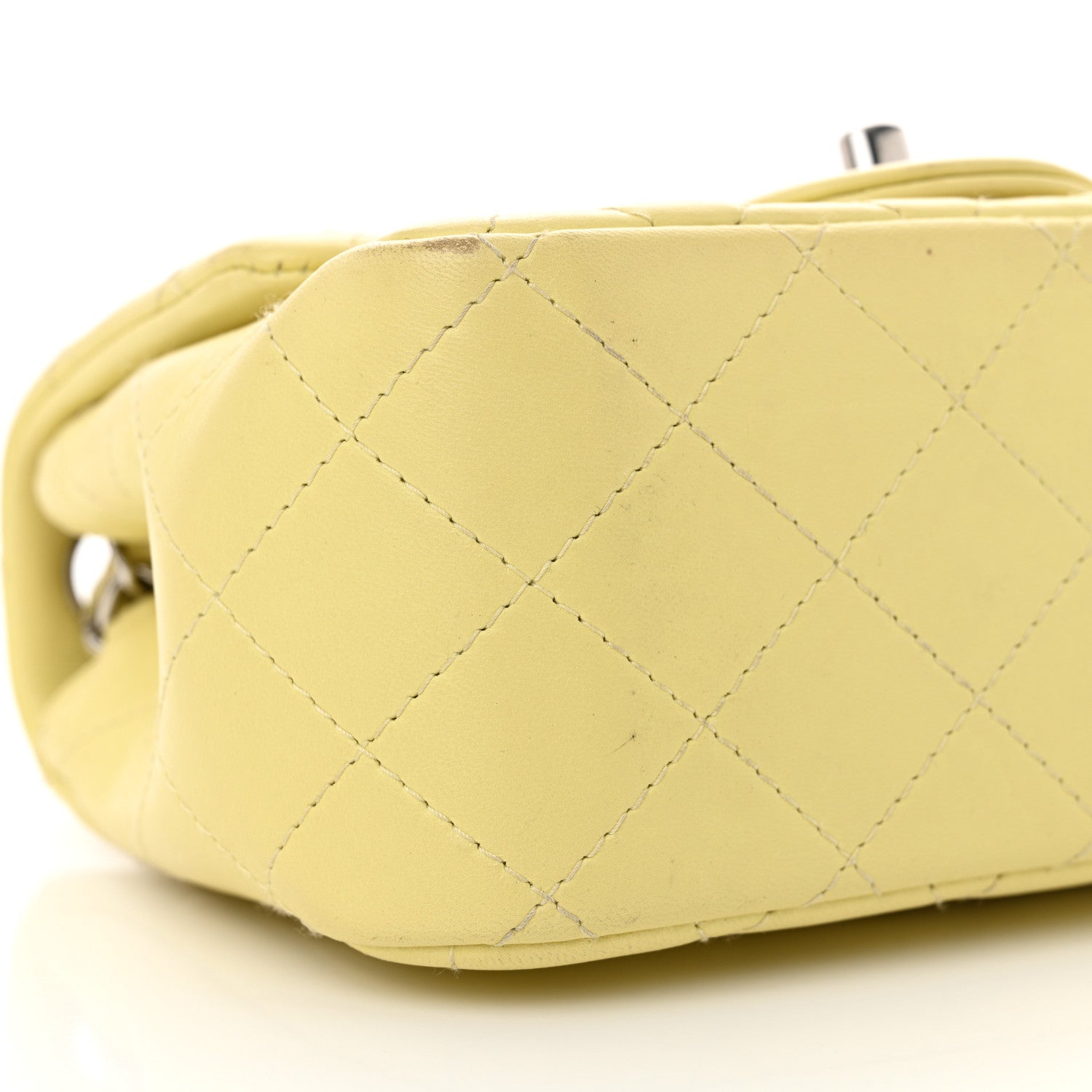 Chanel Lambskin Quilted Mini Square Flap Light Yellow 10 of 14