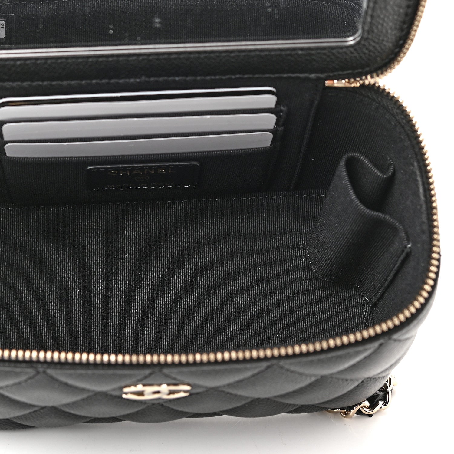 Chanel Caviar Quilted Small Vanity Case With Chain Black 5 of 9