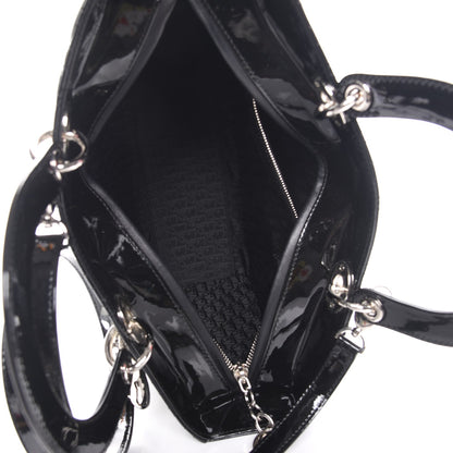 Christian Dior Patent Cannage Large Lady Dior Black 6 of 8