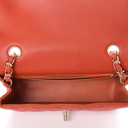 Chanel Lambskin Quilted Mini Rectangular Flap Orange 5 of 10