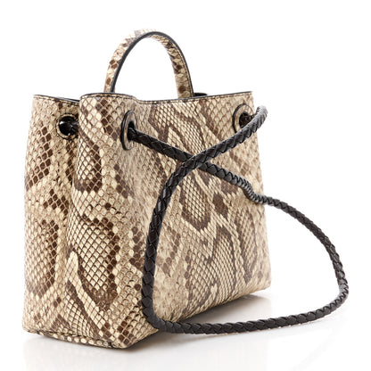 Bottega Veneta Snakeskin Intrecciato Small Andiamo Shoulder Bag Roccia Fondant 3 of 11
