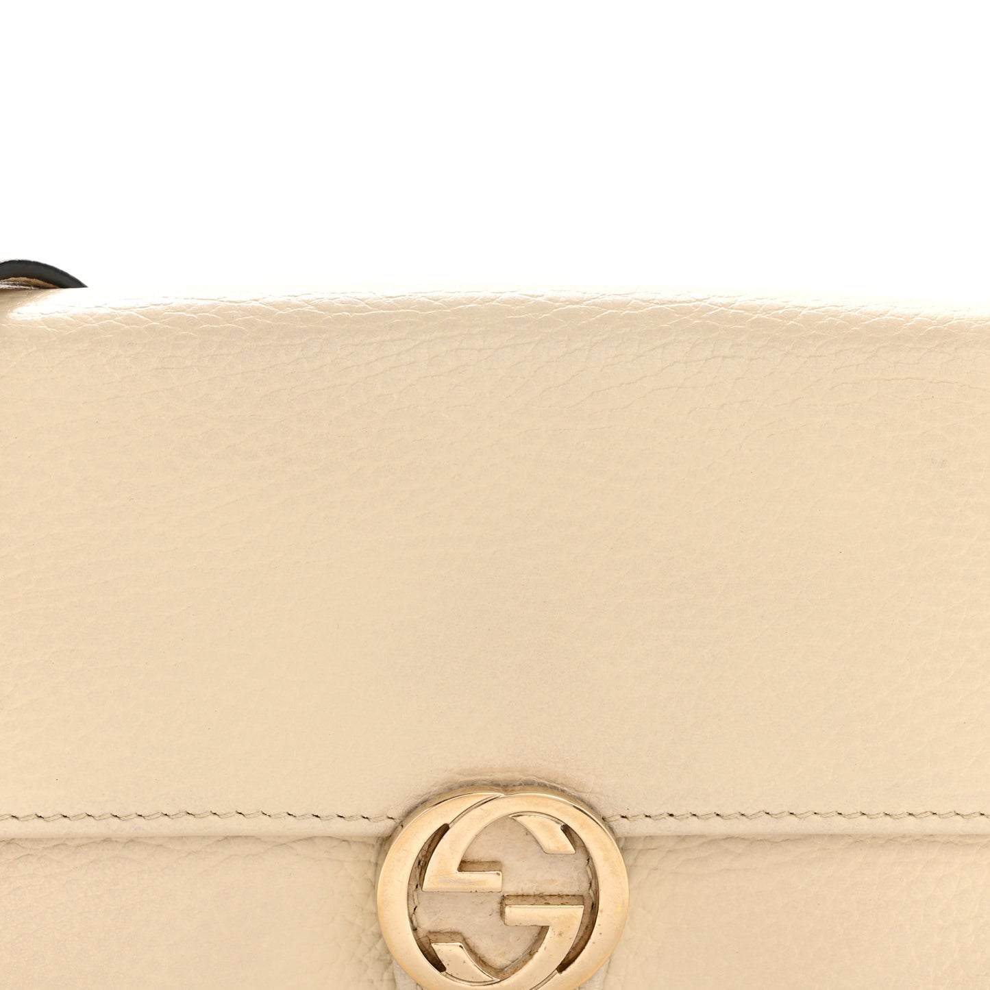 Dollar Calfskin Interlocking G Chain Wallet Ivoire Ivoire