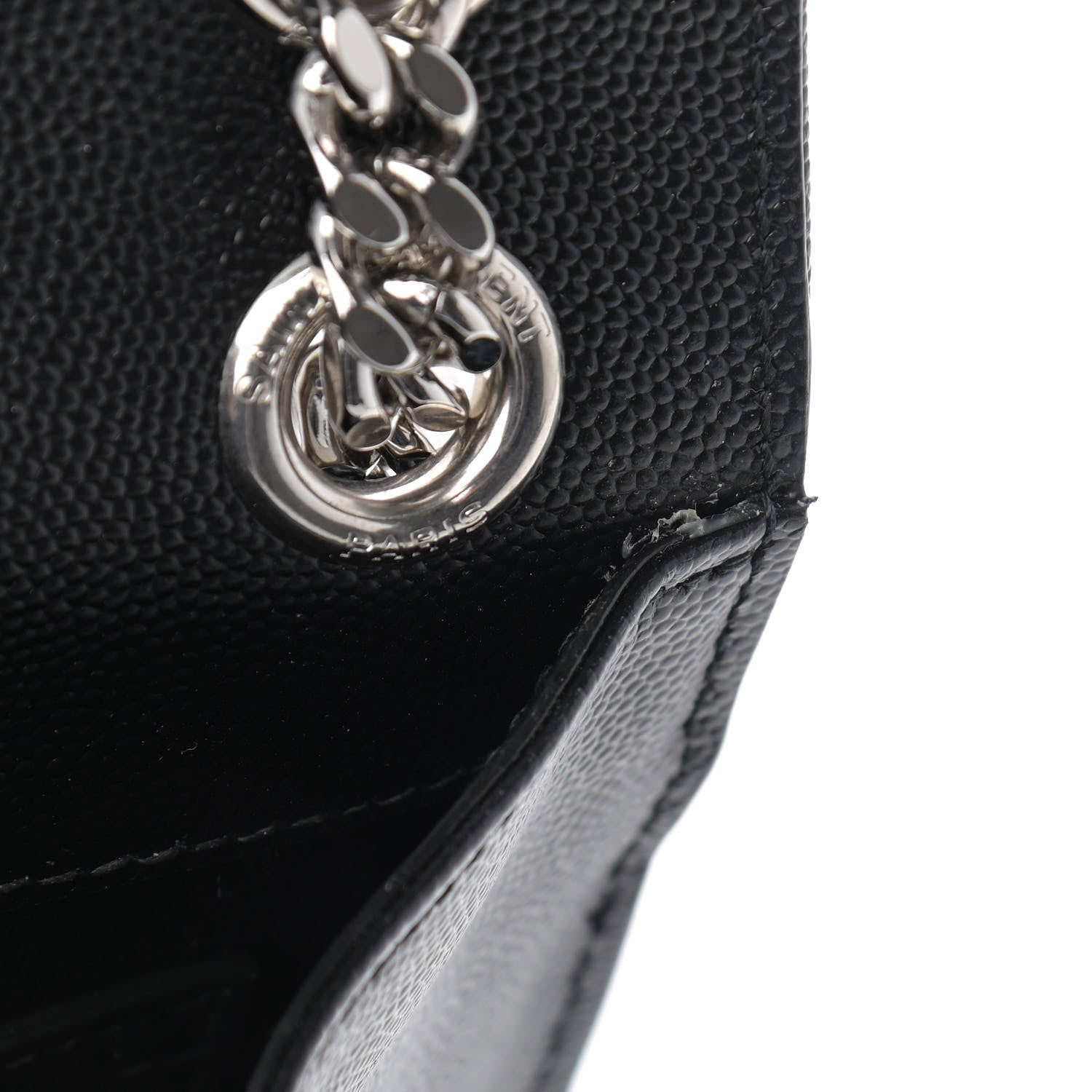 Saint Laurent Grain De Poudre Textured Mixed Matelasse Triquilt Medium Monogram Satchel Black 10 of 10
