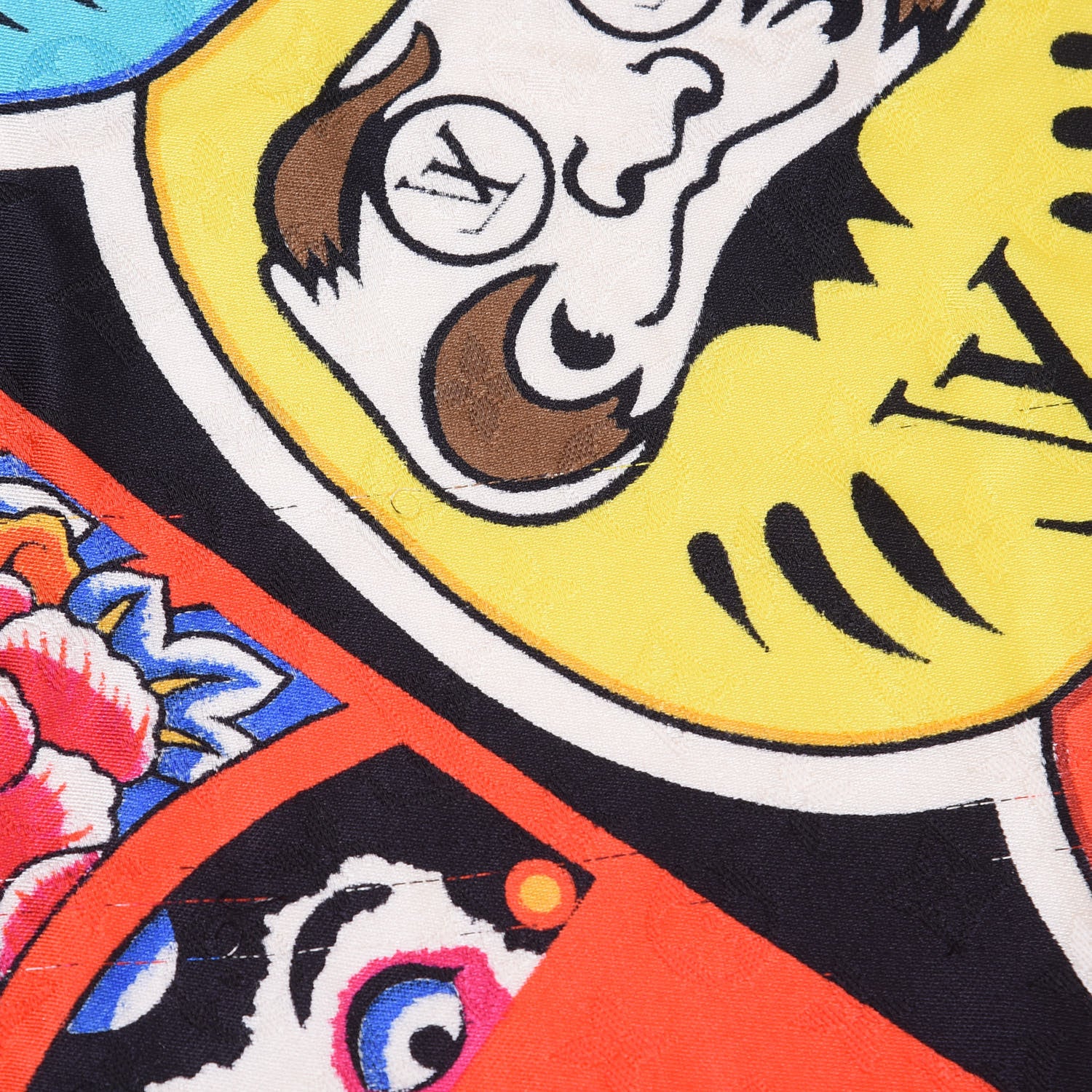 Louis Vuitton Silk Wool Monogram Kabuki Stickers Shawl Black 6 of 6