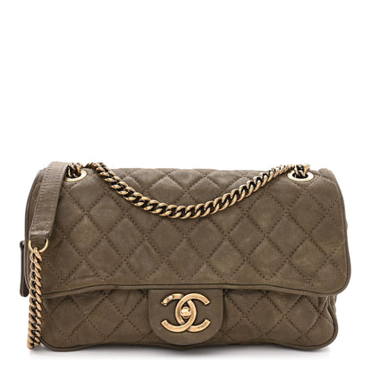 Chanel Iridescent Calfskin Quilted Small Shiva Flap Khaki 1 of 10