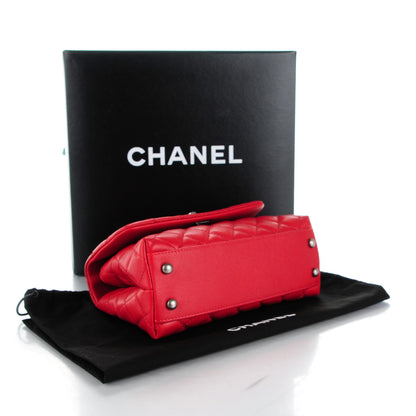 Chanel Caviar Quilted Mini Coco Handle Flap Red 4 of 8