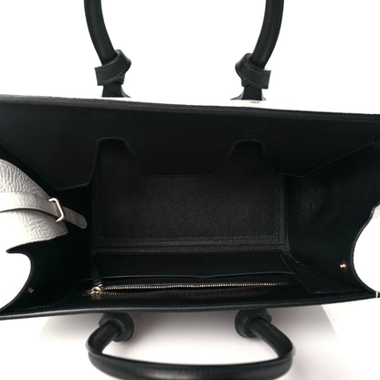 Celine Elephant Calfskin Small Bi-Color Tie Knot Tote White Black 5 of 9