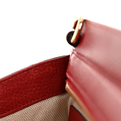 Gucci Dollar Calfskin Medium Soho Top Handle Satchel Hibiscus Red 12 of 16