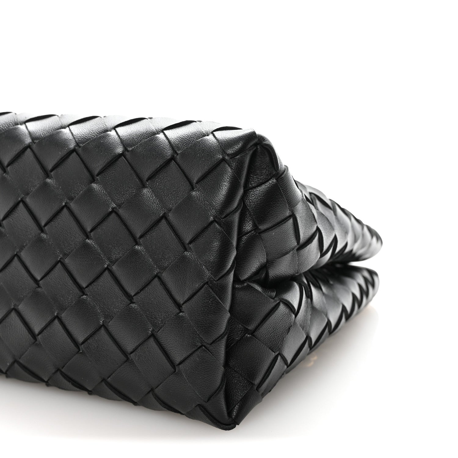 Bottega Veneta ブラックバック Bottega Veneta Nappa Intrecciato Small Andiamo With Chain Shoulder