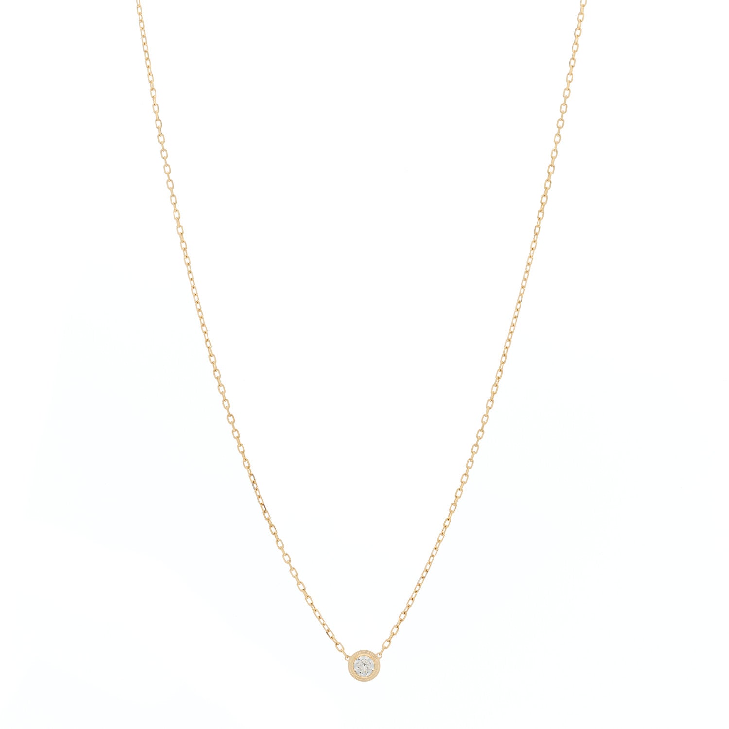Cartier 18K Yellow Gold Diamond LM D'Amour Pendant Necklace 1 of 4