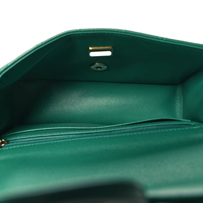 Chanel Lambskin Quilted Mini Top Handle Rectangular Flap Green 5 of 11