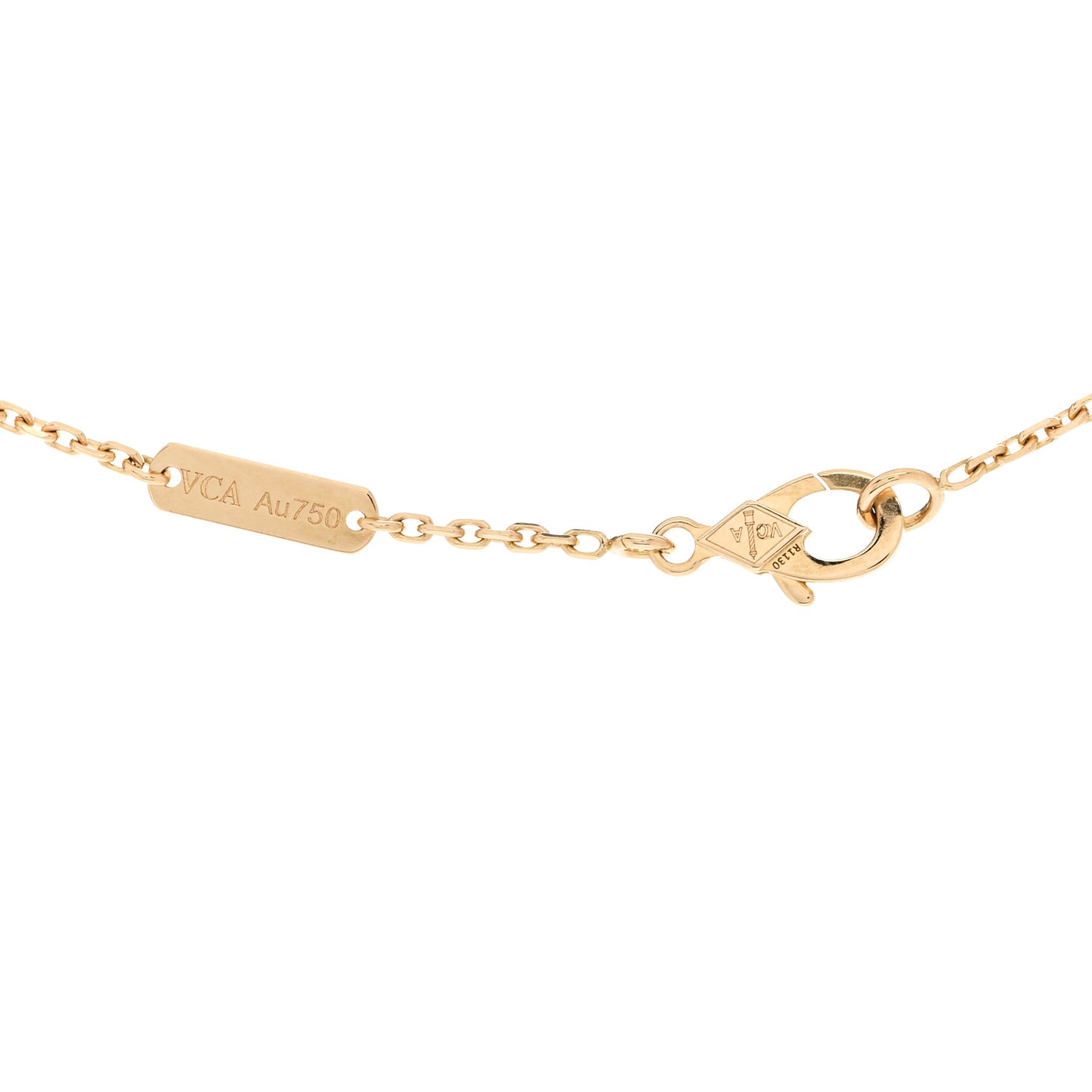 18K Yellow Gold Carnelian Vintage Alhambra Pendant Necklace