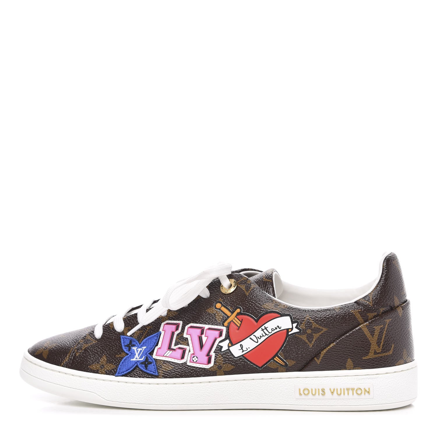 Louis Vuitton Calfskin Monogram LV Black Heart Sneakers 41 Cacao 1 of 9