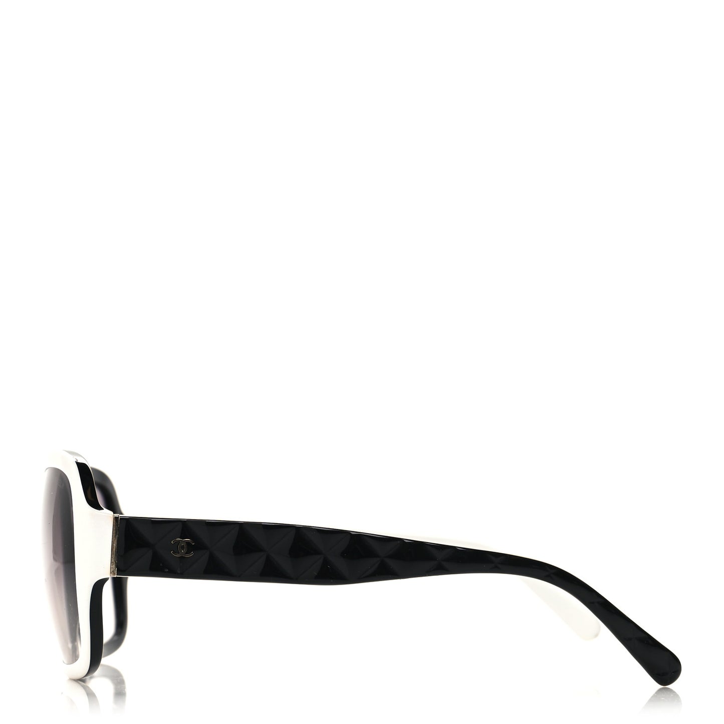 Acetate Quilted CC Sunglasses 5124 White