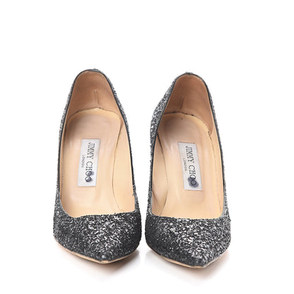 Jimmy Choo Glitter Pointy Toe Romy 85 Pumps 36.5 Black 2 of 7