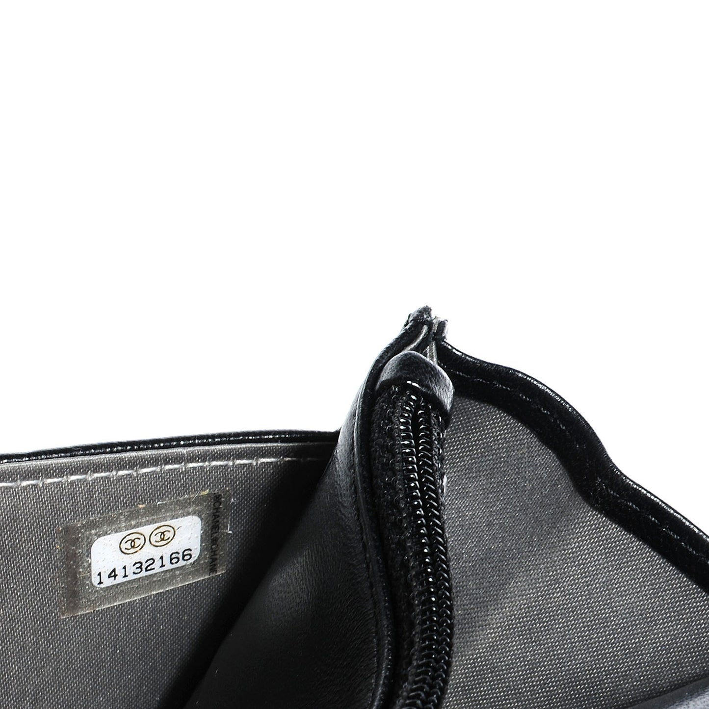 Lambskin Camellia Wallet on Chain WOC Black