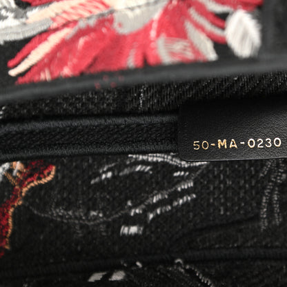 Christian Dior Canvas Embroidered Camouflage Flowers Saddle Bag Black Multicolor 7 of 10