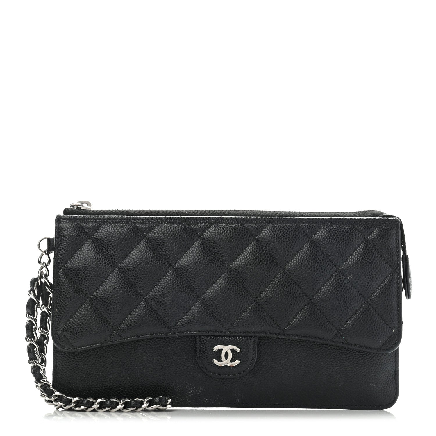 Chanel Caviar Quilted Classic Pouch With Handle Black 1 of 17