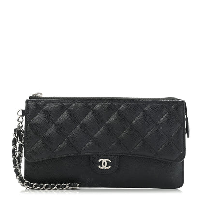Chanel Caviar Quilted Classic Pouch With Handle Black 1 of 17
