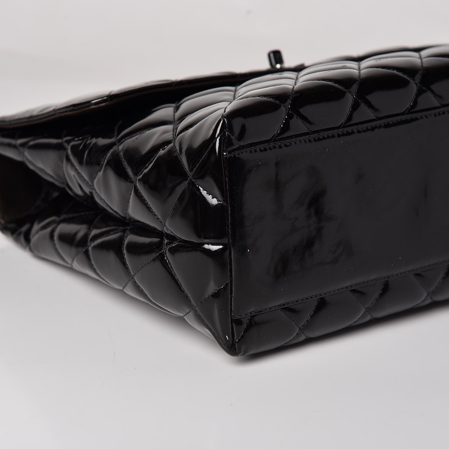 Chanel Patent Quilted Jumbo Kelly Flap Black 5 of 11