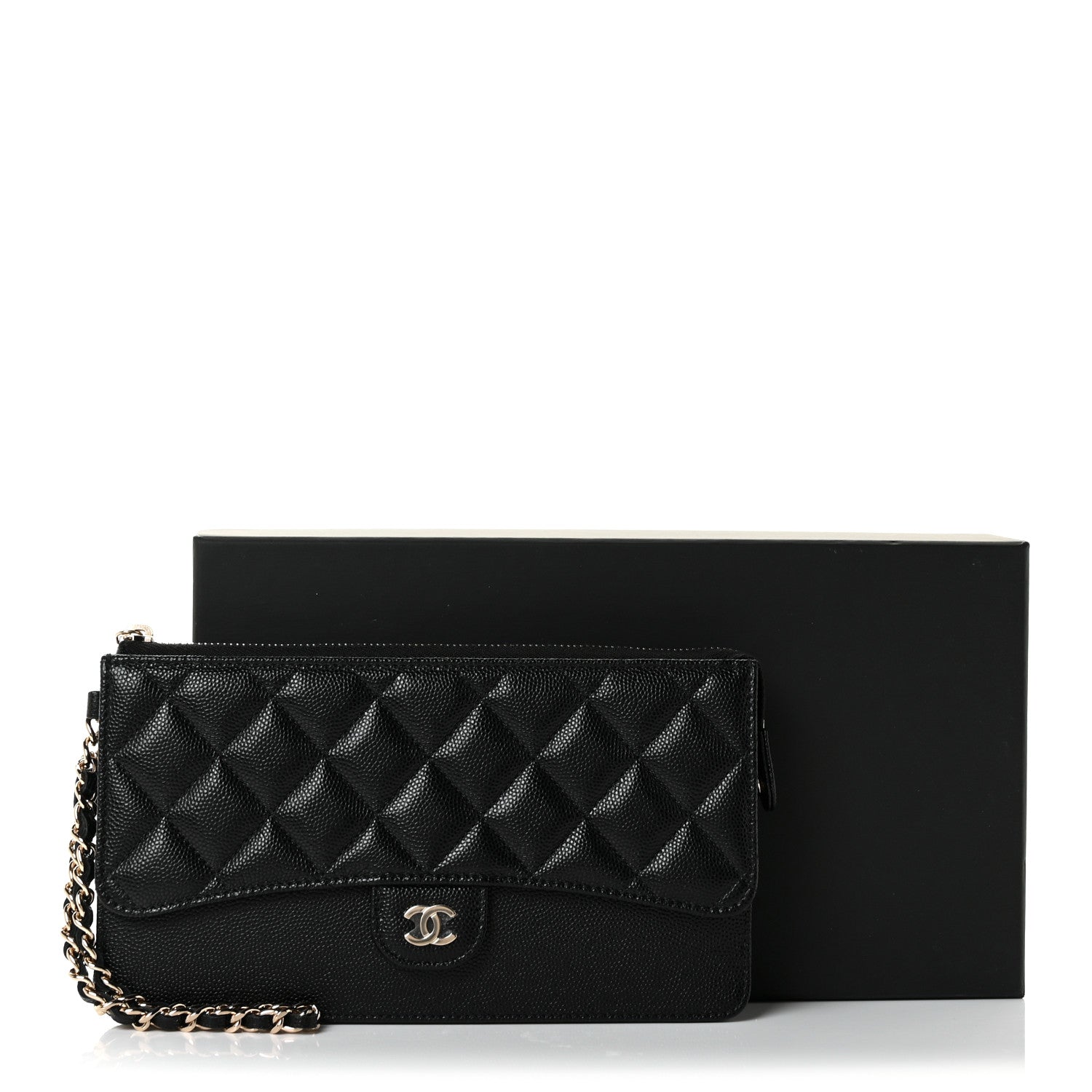 Chanel Caviar Quilted Classic Pouch With Handle Black 9 of 9