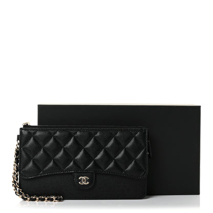 Chanel Caviar Quilted Classic Pouch With Handle Black 9 of 9